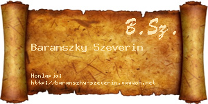 Baranszky Szeverin névjegykártya